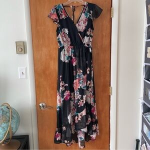 Floral Black Maxi Dress